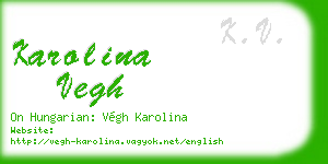 karolina vegh business card